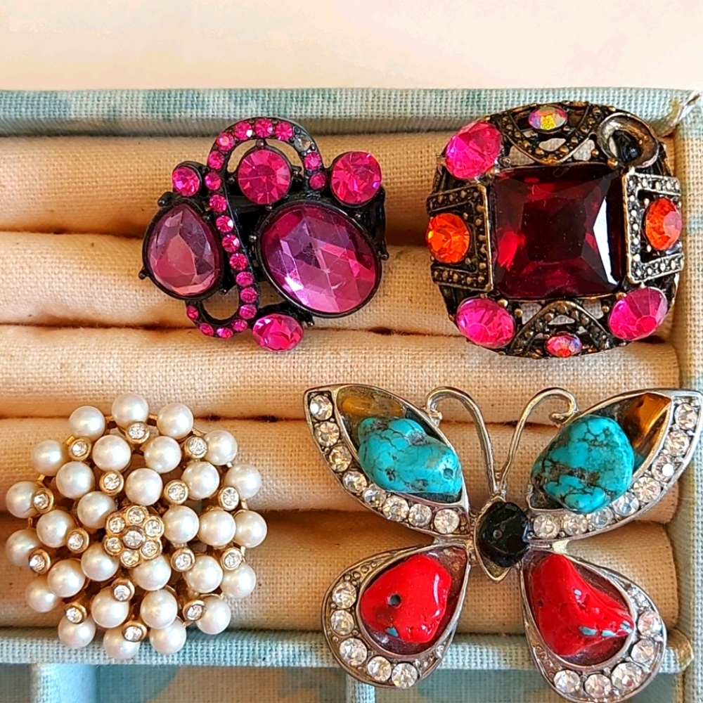 Multiple (12 total) Statement Rings